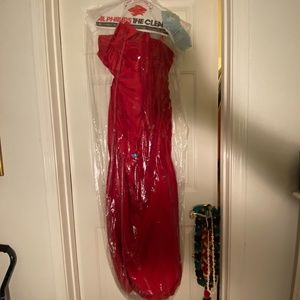 Deep Red Strapless Evening Gown/Prom Dress